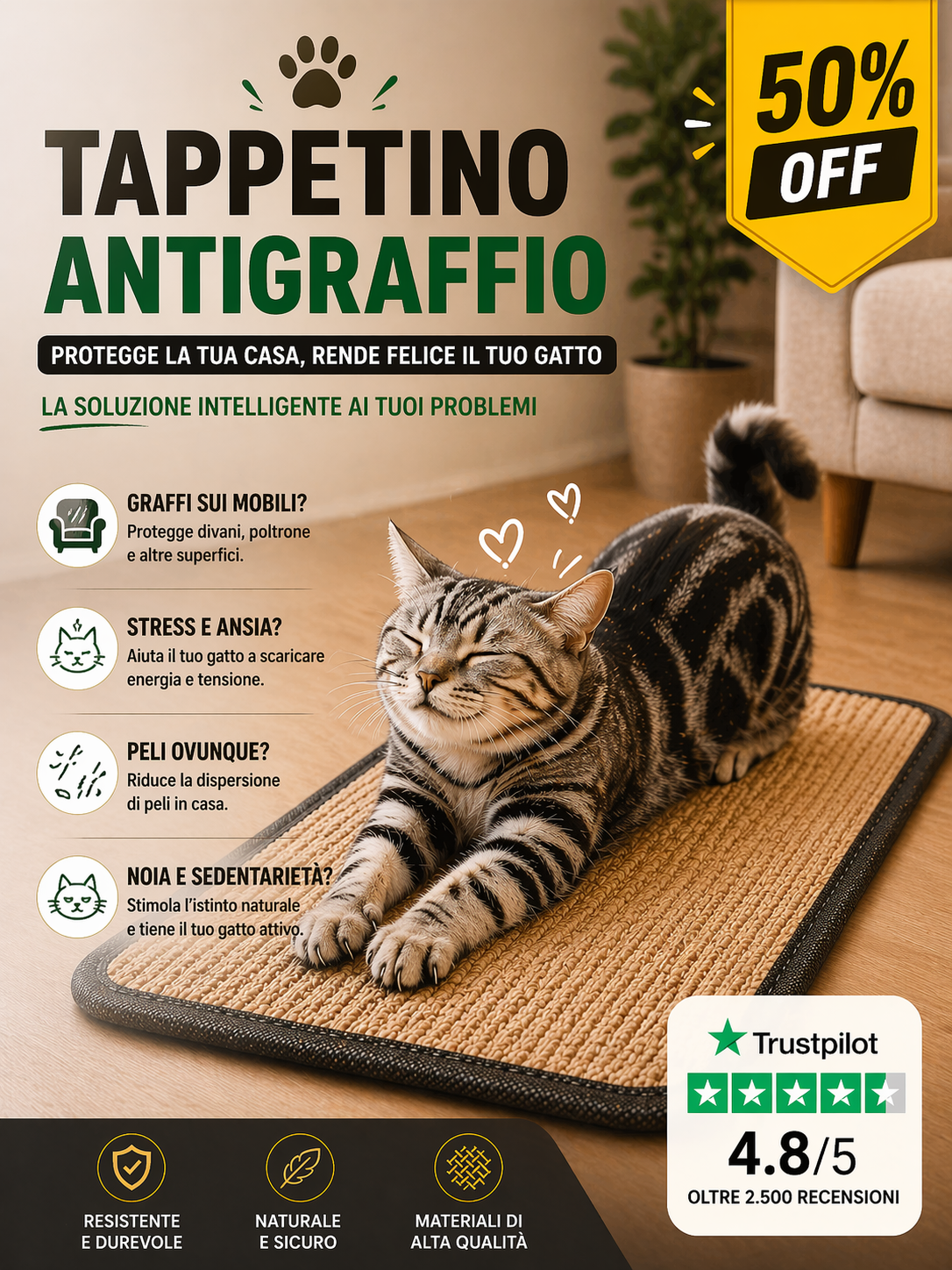 Tappetino antigraffio - Cat scratch pad